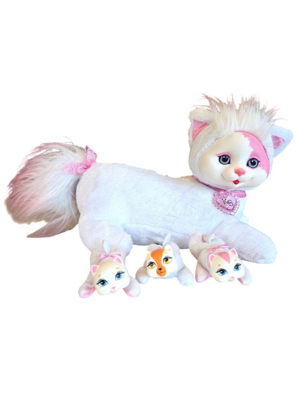 Kitty Surprise Just Play Cat Kittens Pink White Plush Stuffed Animal 2015